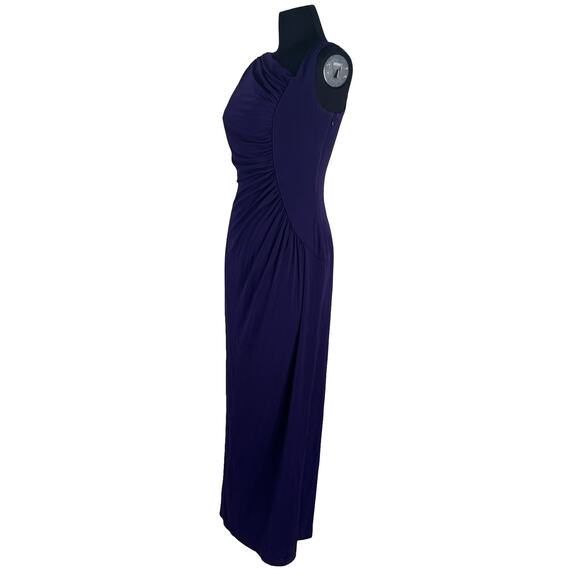 Calvin Klein Purple Ruched Asymmetrical Evening Gown – Size 6 - Picture 5 of 12